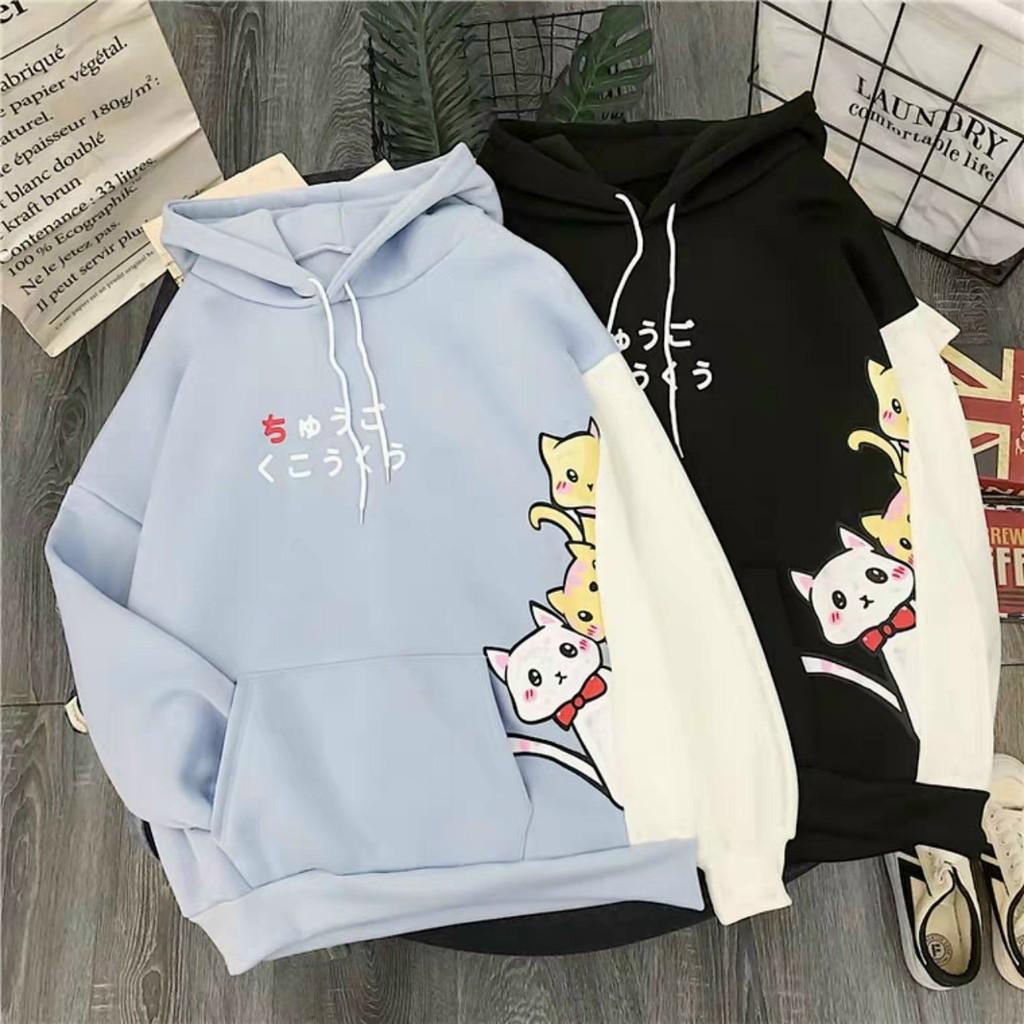 Áo khoác hoodie | Áo khoác nỉ 3 chú mèo xinh xắn -Bao Bao store