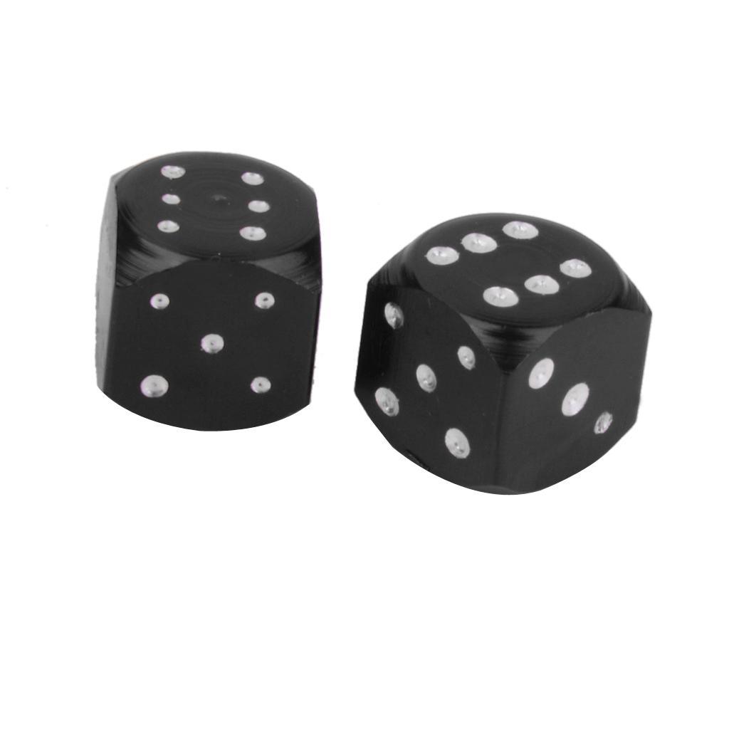 2Pcs Valve Motorcycle Car Tire Valve Metal Dice Black