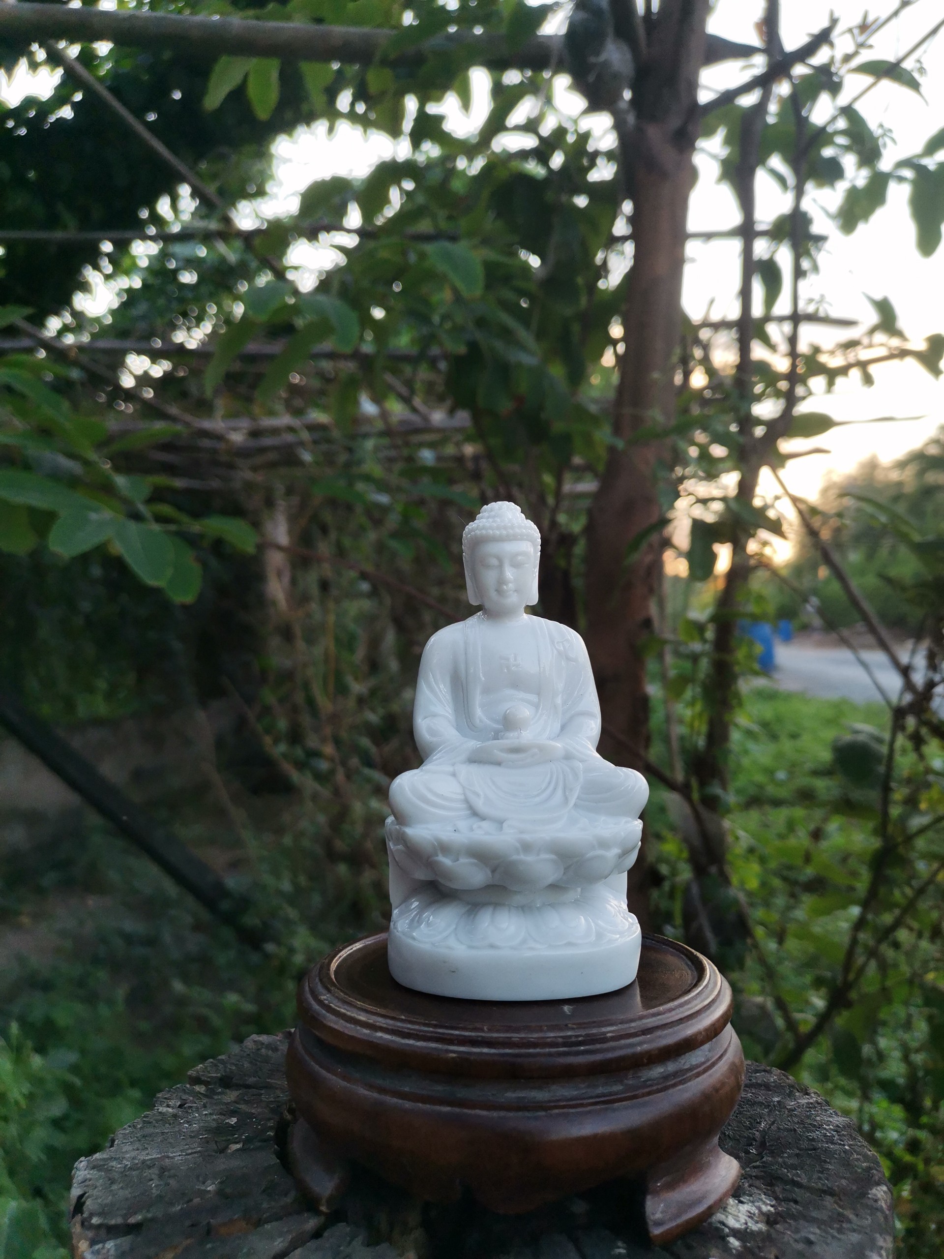 Tượng Đá Phật A Di Đà Cao 12cm đá trắng phong thủy, trang trí nhà cửa, thờ cúng