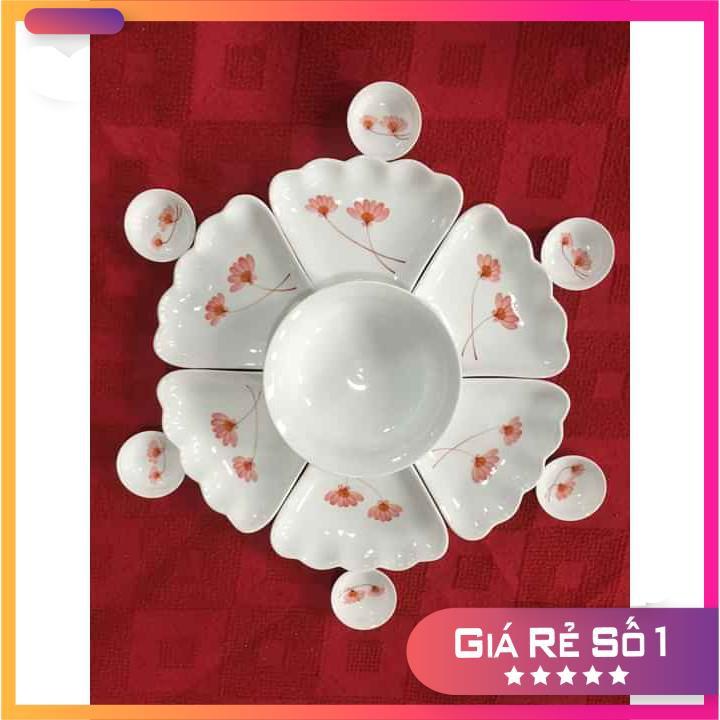 Bộ bát đĩa, bộ đồ ăn mặt trời hoa mai vàng cao cấp
