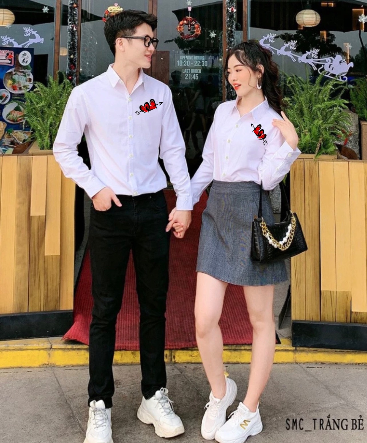 Áo Sơ Mi Unisex - Nam Nữ In Hình “Trái Tim Bắn Mũi Tên” Lụa Mềm Mịn Menswear