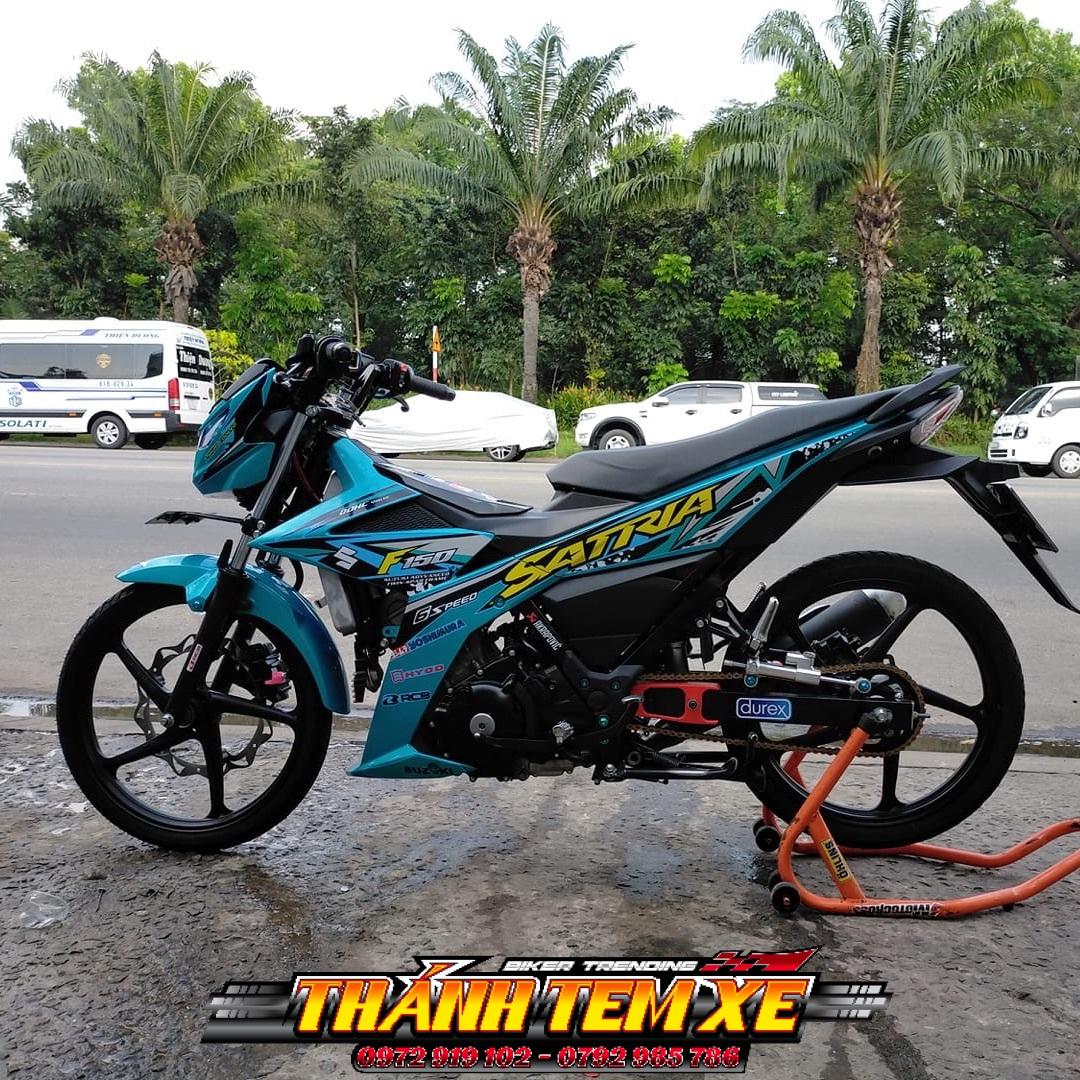 Tem trùm dành cho xe Satria - Raider Fi xanh ngọc