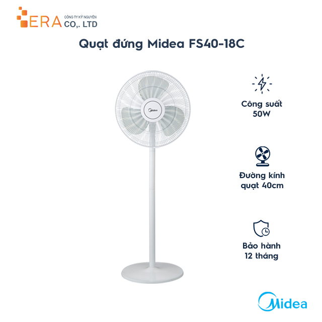 Quạt Điện Midea FS40-18C 50W - Hàng Chính Hãng