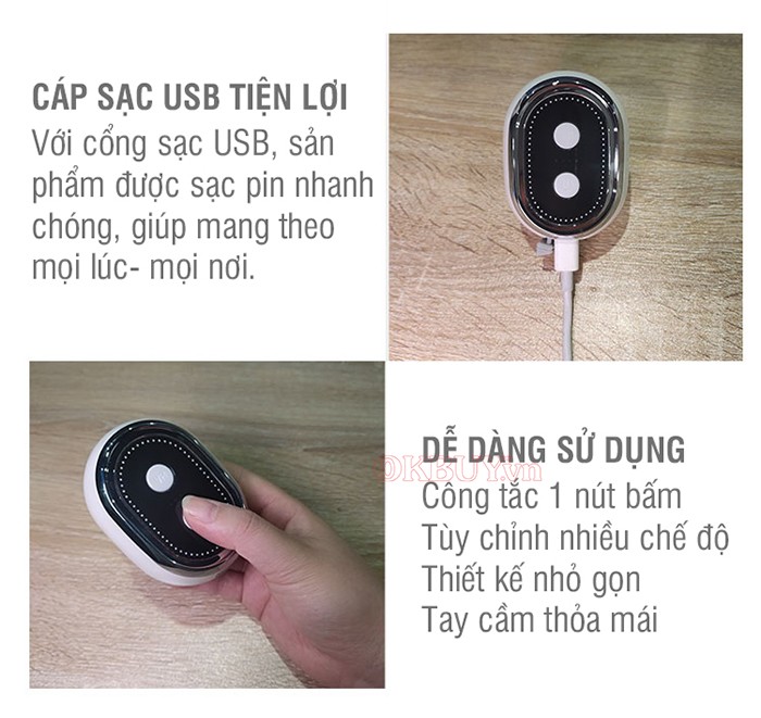 Máy massage nâng cơ điện di kết hợp rửa mặt USB tiện lợi Nikio NK-121