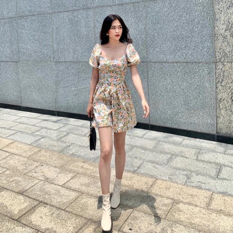 Đầm hoa ngắn dáng xoè - Audrey Studio