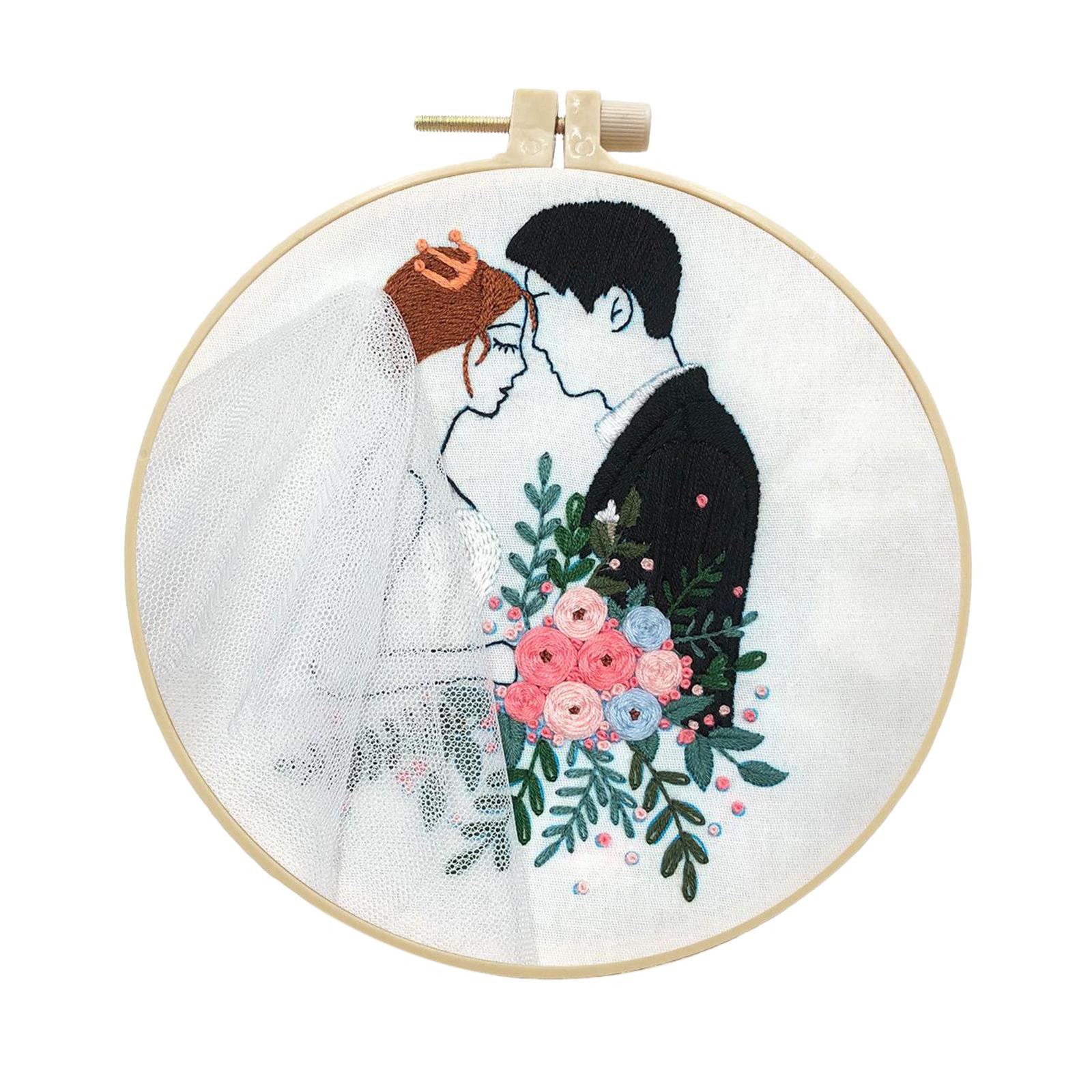 Needle Embroidery Kit with Basic Tools Wedding Valentine's Day Decoration