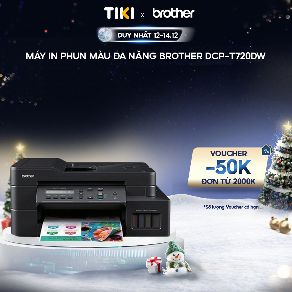 Máy In Phun Màu Đa Năng Brother Dcp - T720Dw - Hàng Chính Hãng