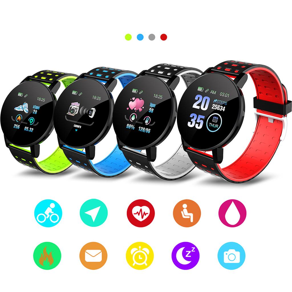 119Plus Smart Watch Heart Rate Blood Pressure Health Waterproof Smart Bluetooth Wristband Fitness Tracker For Android IOS