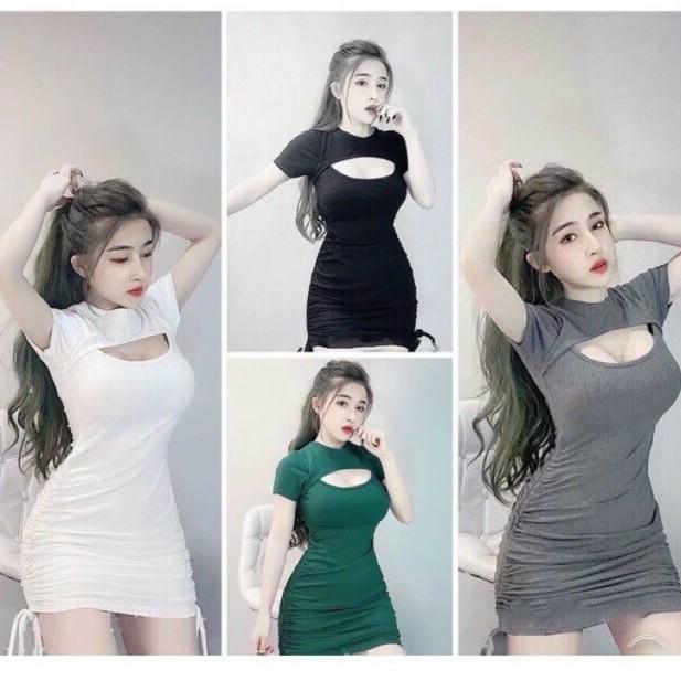 Đầm body năng động rút dây phom chuẩn đẹp