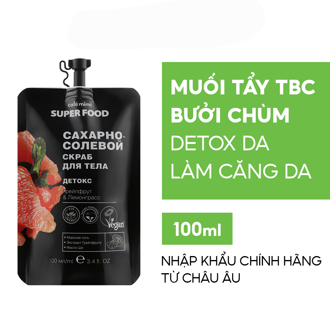 Tẩy tế bào chết CAFÉMIMI detox dạng muối dành cho body 100ml