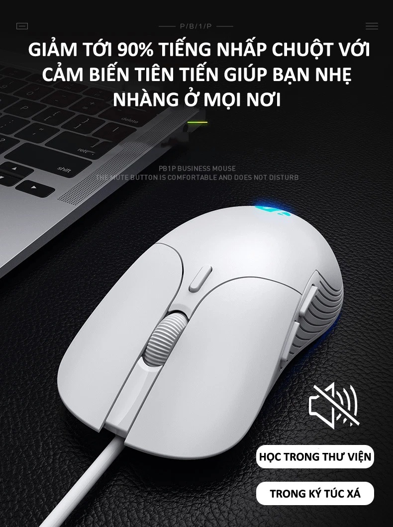 Chuột có dây INPHIC PB1P 6 nút với độ DPI lên đến 4800 phù hợp cho game thủ, văn phòng, photoshop - HÀNG CHÍNH HÃNG