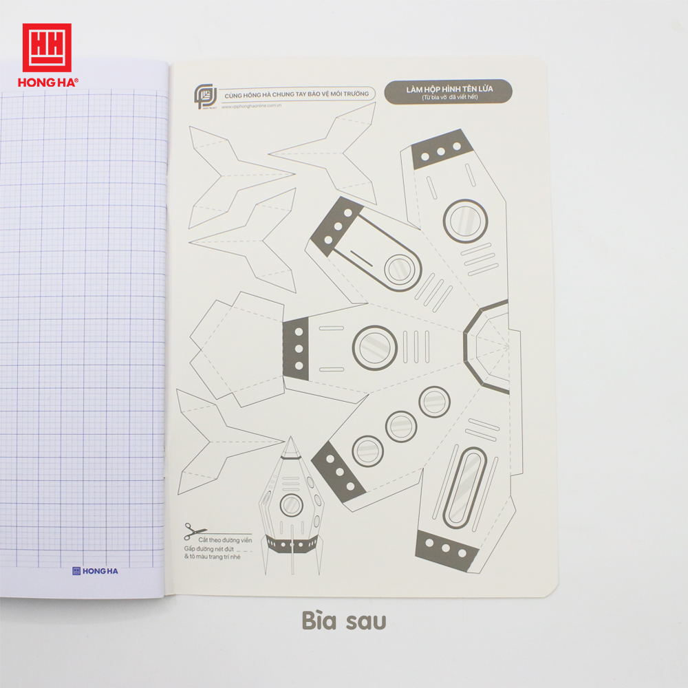 Vở 4 ô ly 80 trang Hồng Hà School Oringa định lượng 110gsm - 0598