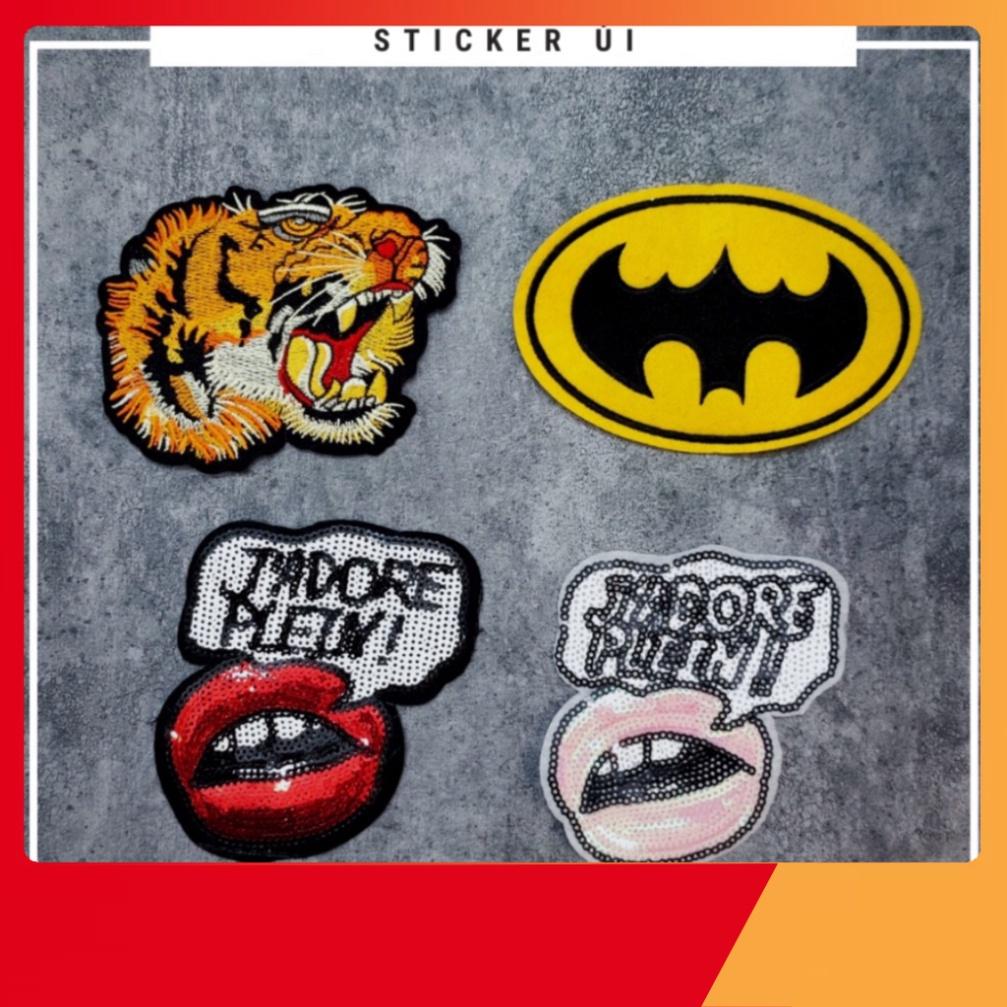 Sticker ủi áo cao cấp - theo kiểu sẵn KEO ỦI - sticker vải dùng làm miếng vá áo, linh phụ kiện thời trang t