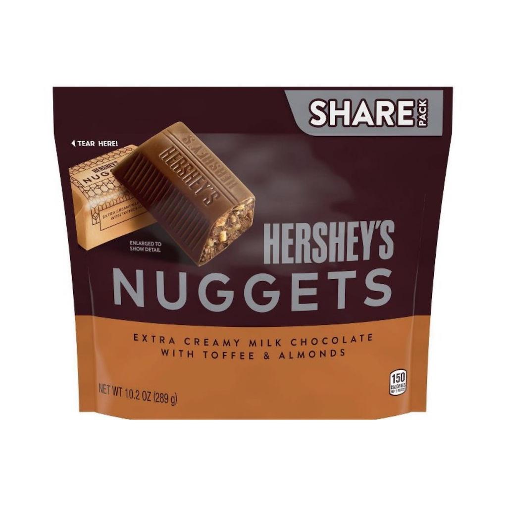 TÚI 289g KẸO BƠ SOCOLA SỮA HẠNH NHÂN Hershey's Nuggets Toffee Almond (10.2 oz)