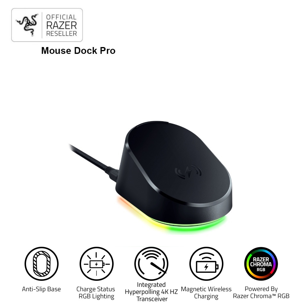 Đế sạc chuột không dây Razer Mouse Dock Pro - Hàng chính hãng