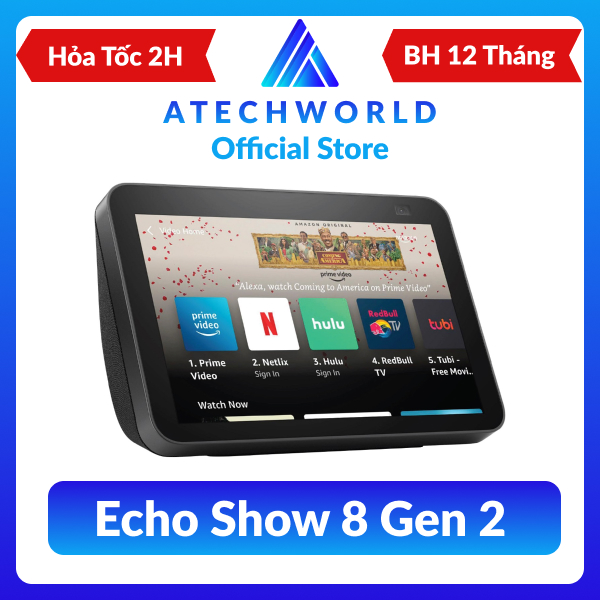 Màn Hình Thông Minh Amazon Echo Show 8 Gen 2 Tích Hợp Màn Hình Cảm Ứng Camera 13MP - Hàng Chính Hãng