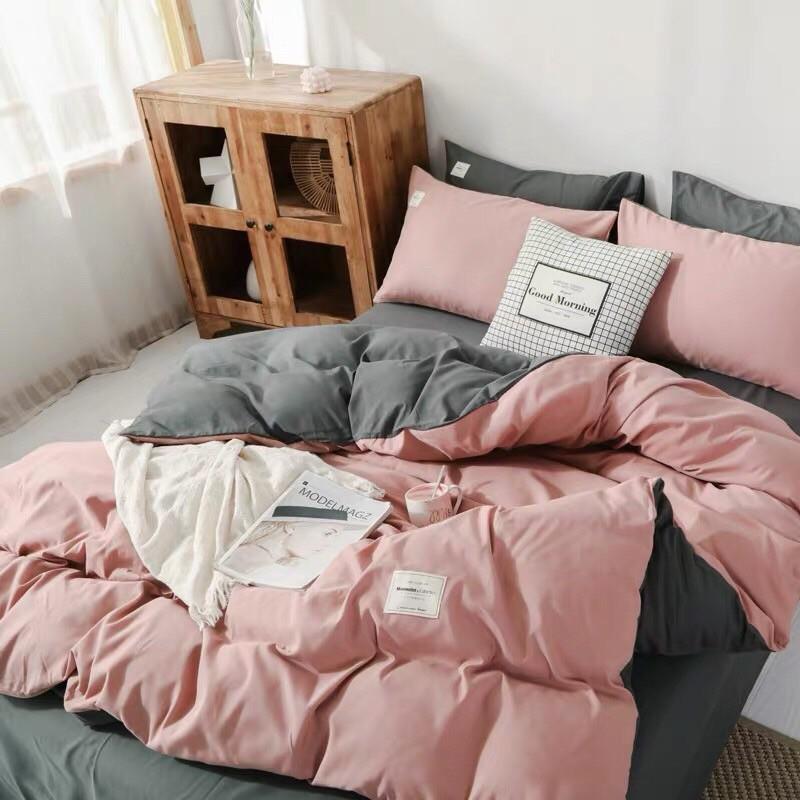 Bộ chăn ga gối cotton tici phong cách hàn quốc vải mềm mịn, không phai màu