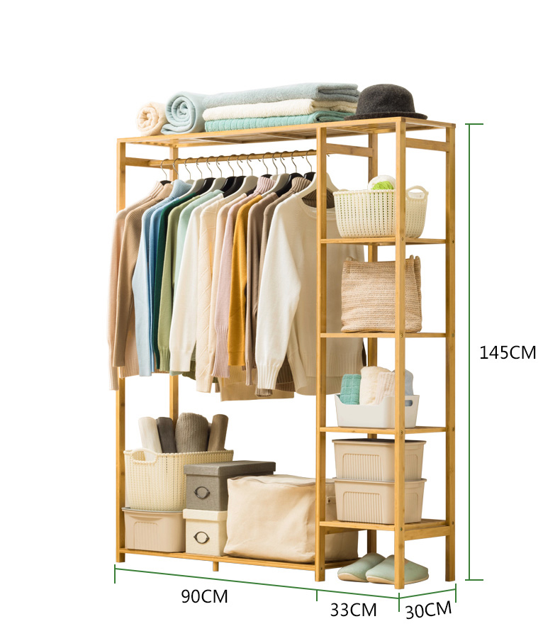 Tủ quần áo trống khung tre 123x30x145