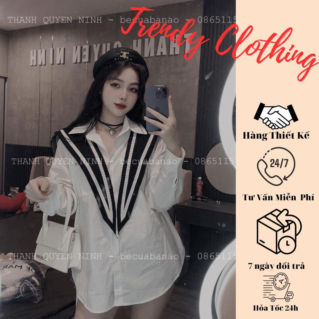 Áo sơ mi kèm khăn điệu đà vải thoải mái chất mềm không khô Trendy Clothing