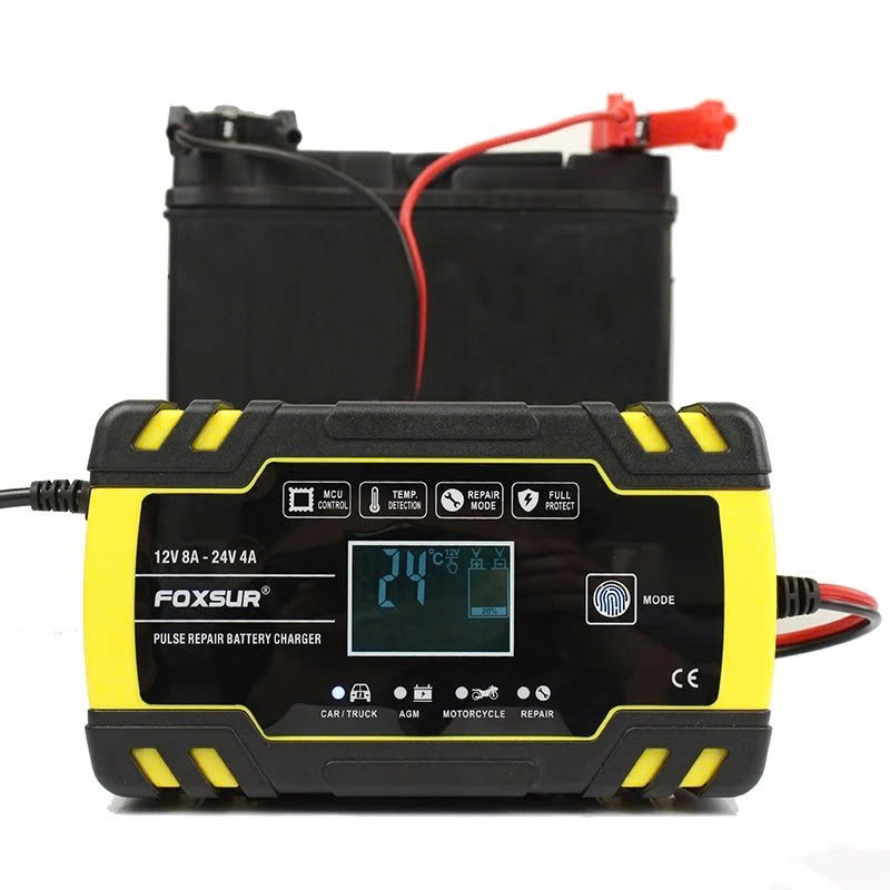 Hàng Nhật - Sạc Ắc Quy Foxsur Thế Hệ Mới 12V 24V – Tự Ngắt, Khử Sunfat, Phục Hồi Ắc Quy Siêu Hiệu Quả , đèn ốp trần
