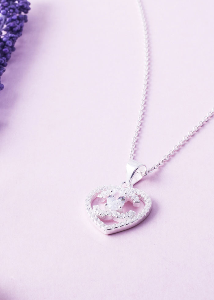 Dây chuyền bạc nữ S925 Italia Bạc Xinh Huệ Ngân Trái Tim PP1321