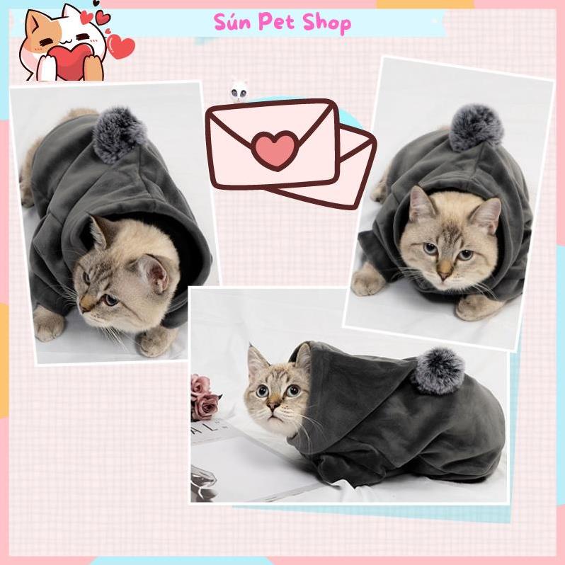 Áo Hoodie nhung cao cấp cho thú cưng - Áo cho chó mèo mùa đông