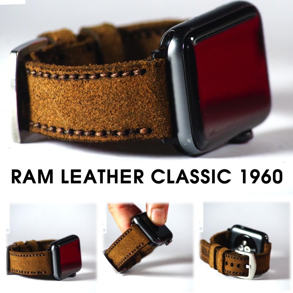 Dây đồng hồ RAM Leather da bò lộn nâu đậm - RAM classic 1960