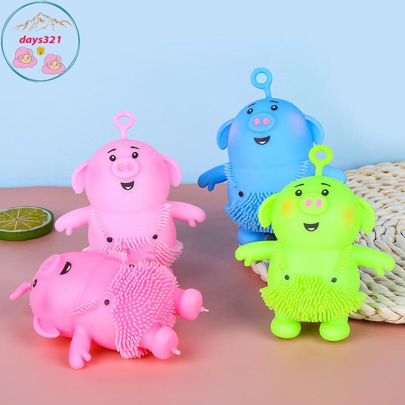 Squishy Mochi hình HEO HỒNG LỢN tua rua phát sáng mềm mịn dễ thương chân thực giảm stress co dãn đàn hồi ngộ nghĩnh bóp