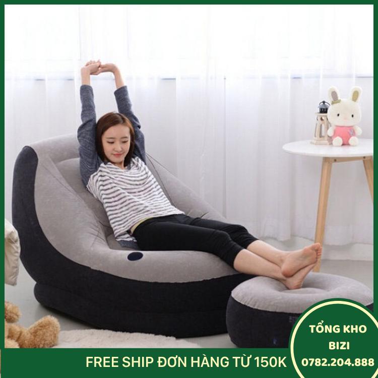Ghế Hơi Tựa Lưng Cao Cấp + Tặng Kèm Bơm Điện 2 Chiều - Free Ship Toàn Quốc