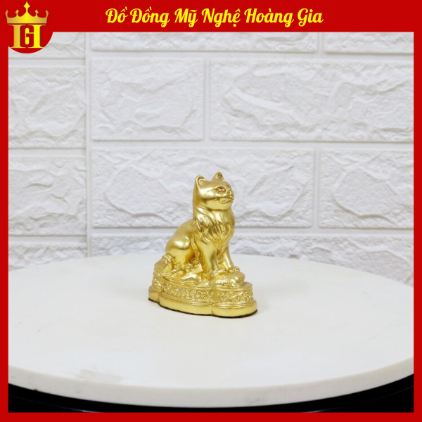 Tượng mèo bằng đồng mạ vàng 24K