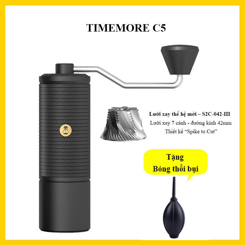 Cối xay cà phê Timemore C5 – C5ESP  | Lưỡi xay thế hệ mới – S2C-042-III