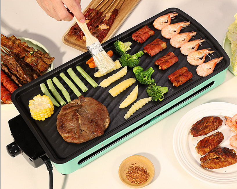 Bếp Nướng Điện BBQ Không Khói Hàn Quốc Kèm Vỉ Nướng Và Khay Nướng