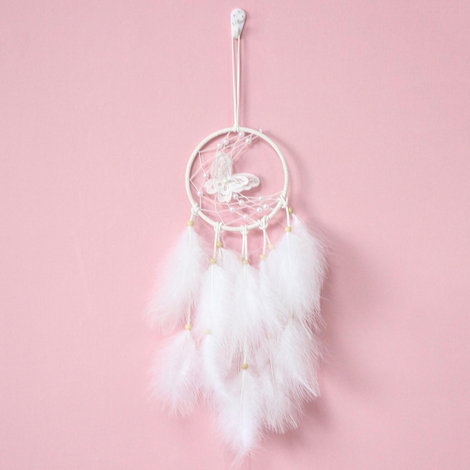 Dream Catchers dệt thủ công thiết kế hình bướm ren lông vũ để trang trí treo tường