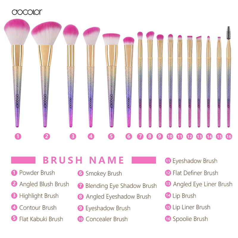 Bộ Cọ Trang Điểm Docolor 16 Pieces Fantasy Makeup Brush Set