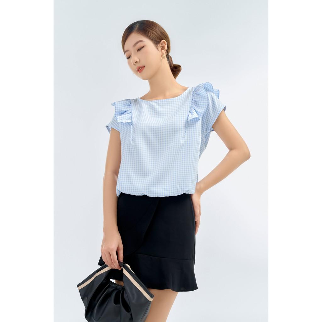 Áo sơ mi kiểu nữ bèo tay kẻ caro TKFASHION SMKA222
