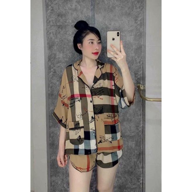 Đồ Bộ Ngủ Nguyên Set Pijama Cổ Thường Quần Dài Tay Ngắn Lụa Mango Thiết Kế Cao Cấp Không Xù Mẫu Hot 2021