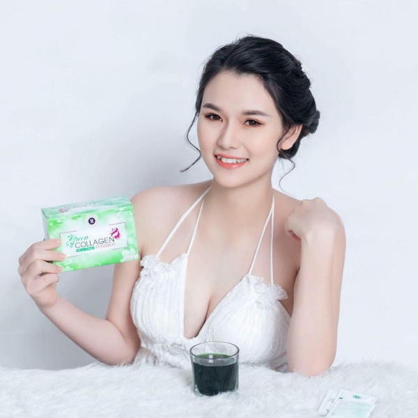 Thực Phẩm Chức Năng Diệp Lục Collagen + tặng kèm thước dây