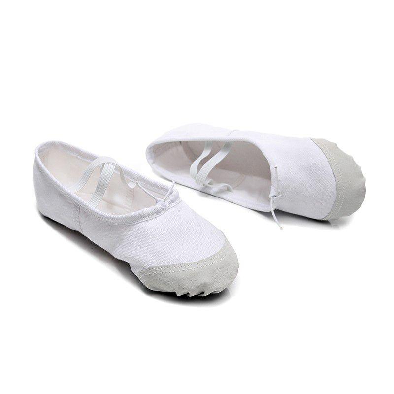 Giày múa ballet vải canvas, mũi bọc da cho TRẺ EM (Size 25-34)