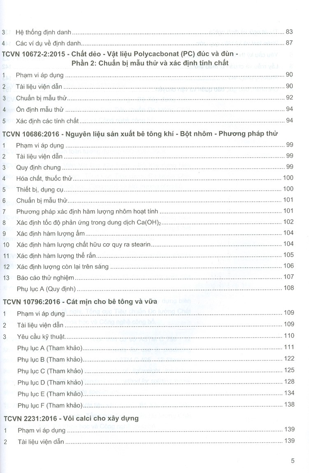 TCVN - Tiêu Chuẩn Quốc Gia (TCVN 5438:2016, 6017:2015, 6820:2015, 10653:2015, 10654:2015, 10655:2015, 10302:2014, 10672-1:2015, 10672-2:2015, 10686:2016, 10796:2016, 2231:2016)