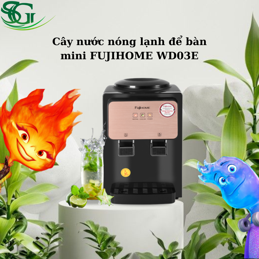 CÂY NƯỚC NÓNG LẠNH ĐỂ BÀN MINI FUJIHOME WD03E - Hàng Chính Hãng