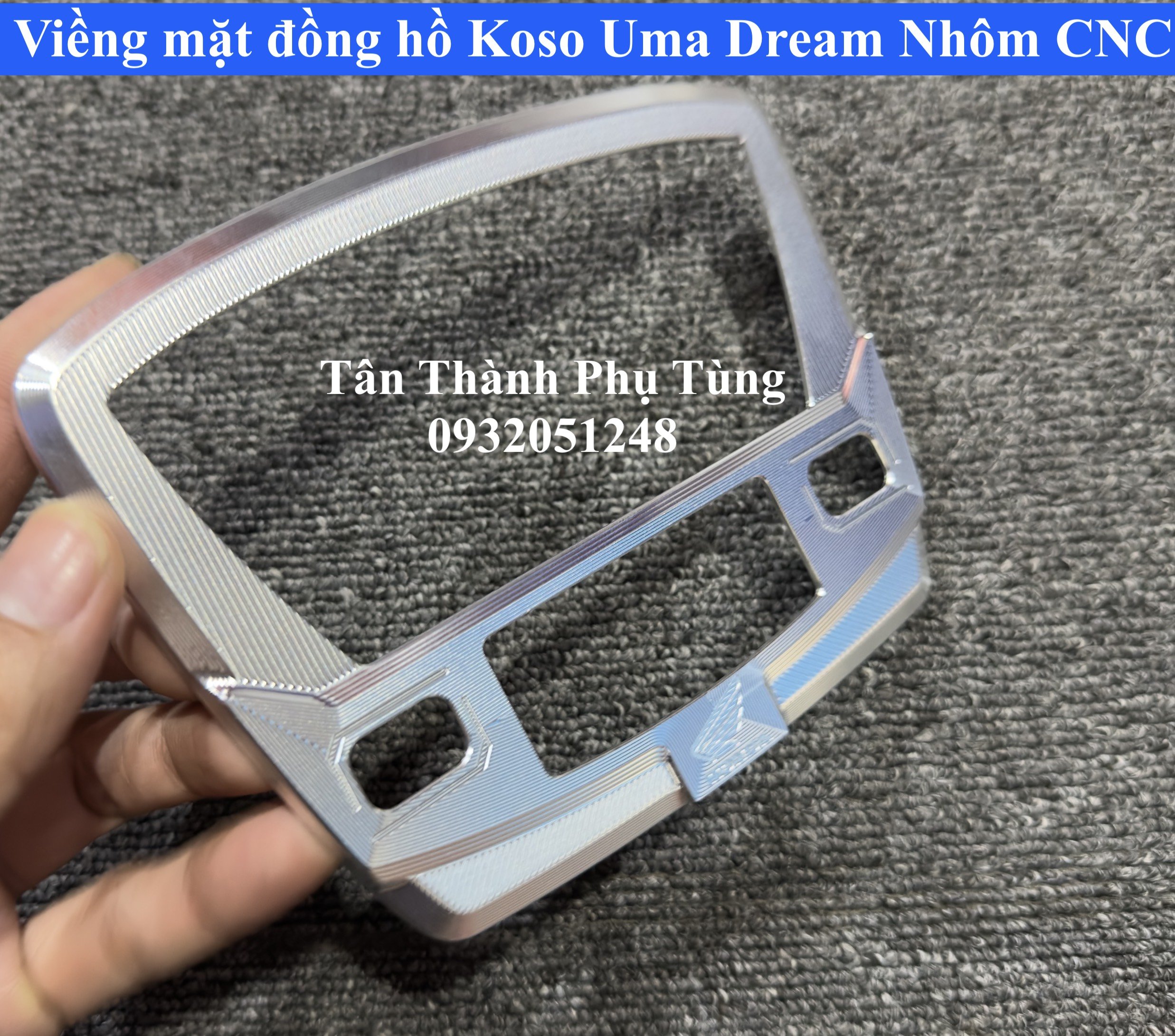 Viền đồng hồ dành cho Dream Koso Uma nhôm CNC- Màu Bạc