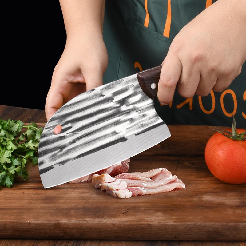 Dao bếp thái chặt gà vịt không rỉ , mặt dao dập chìm hoa văn phong thủy, giữ sắc bền -TOPCOMSHOP - TR5 T