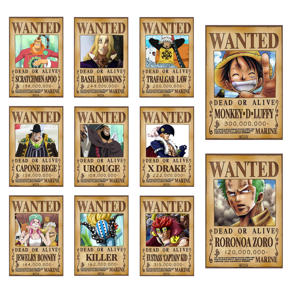 Poster truy nã 11 Siêu tân tinh - One Piece