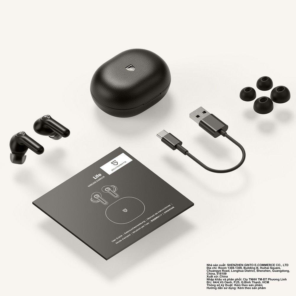Tai Nghe Bluetooth 5.2 Soundpeats Life ️ Chống ồn chủ động (ANC) + Xuyên Âm ️ Game Mode ️ 5H - Hàng nhập khẩu chính hãng