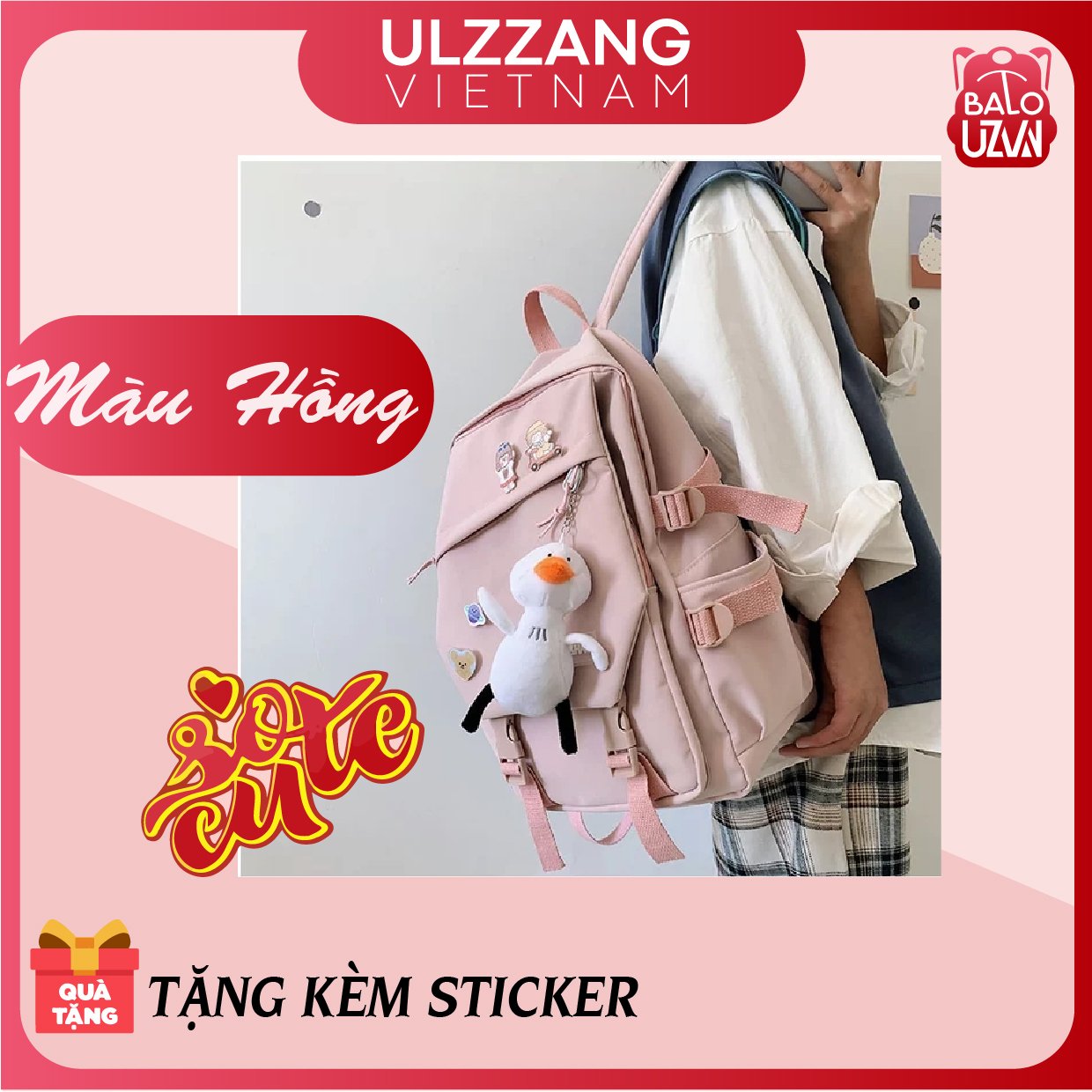 Balo nữ đi học thời trang Ulzzang Hàn Quốc, cặp sách đẹp hàng cao cấp dễ thương, túi xách học sinh chống nước