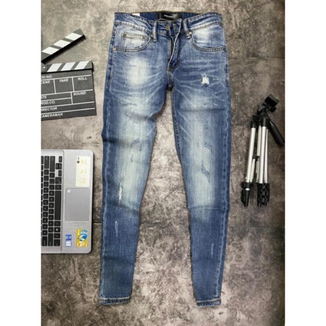 QUẦN JEAN NAM | QUẦN BÒ NAM VNXK cao cấp - xanh rách - ống ôm xuất xịn