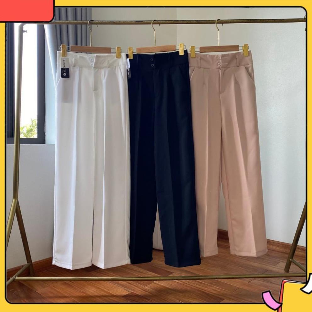 Quần Culottes Ống rộng Cao Cấp cạp cao hai cúc 002