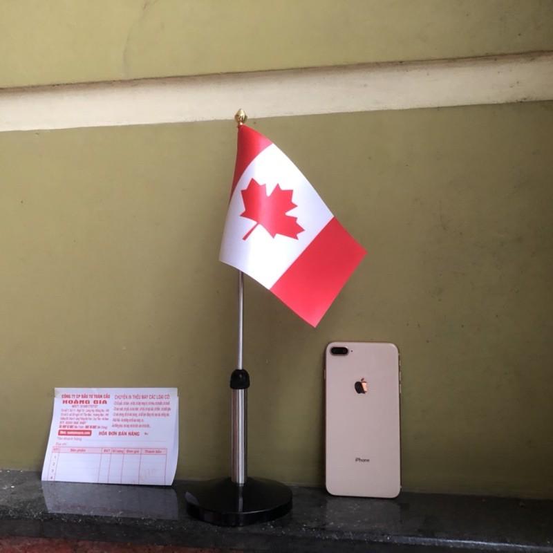Cờ để bàn inox đen đơn Quốc kỳ Canada