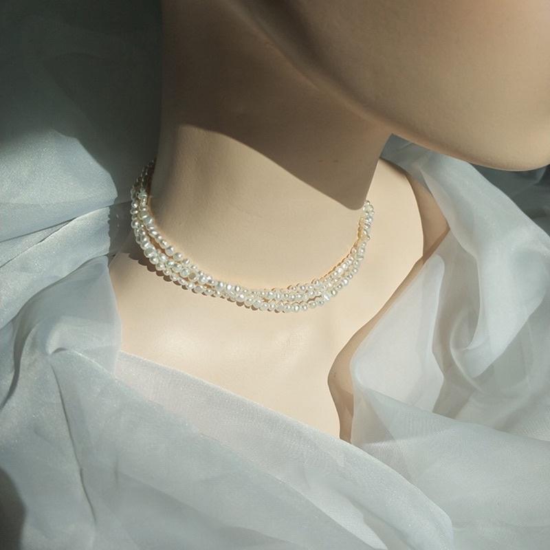 Vòng Cổ Choker Ngọc Trai Đan Size 6ly Trẻ Trung, Dây Chuyền Ngọc Trai Thật Nước Ngọt 6 ly - Trường Thịnh Ngọc Trai