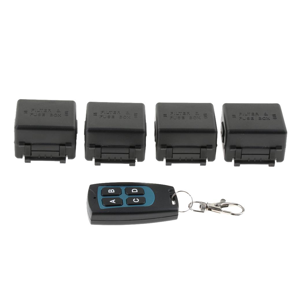 1 Channel RF Smart Relay Switch, 4 Receivers + 1 Transmitter, DC 12V, 433mHz